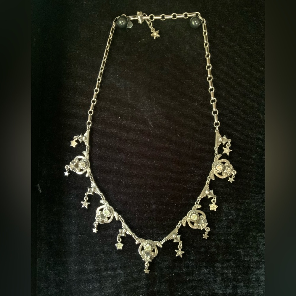 Vintage Kirks Folly Sterling Silver,marquise, crystal necklace